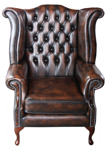Grand Scroll Wing Chair Chesterfield Ohrensessel