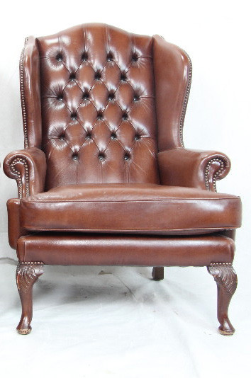 Originaler Chesterfield Ohrensessel, Vintage - sofort lieferbar
